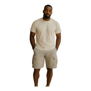 NWOT TH Cargo Shorts Classic Fit 100% Cotton Hilfiger Khaki Men's 32 Midrise